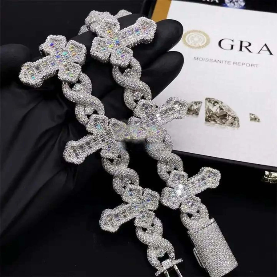 Fully Flooded Gothic Cross Bracelet image 0