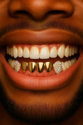 6 Gold Teeth: 2 Diamond and 4 plain image 0