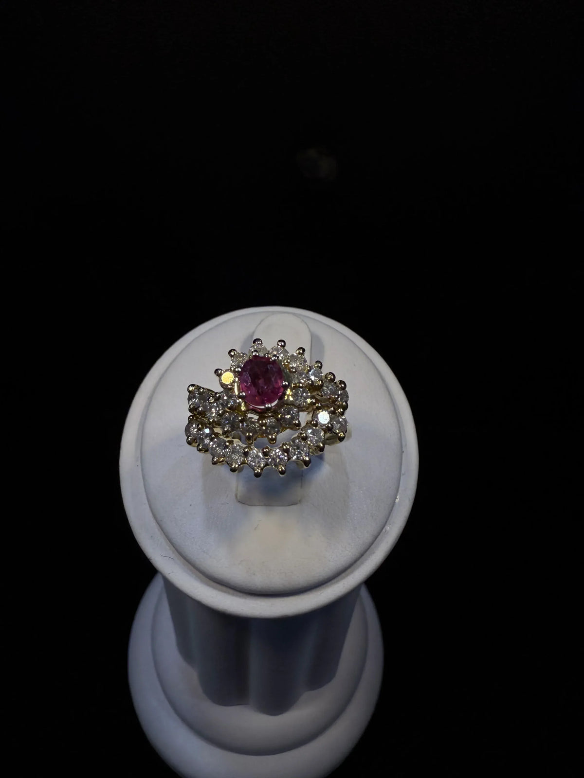 Royal Bloom Cluster Ring with Pink Center Stone image 0
