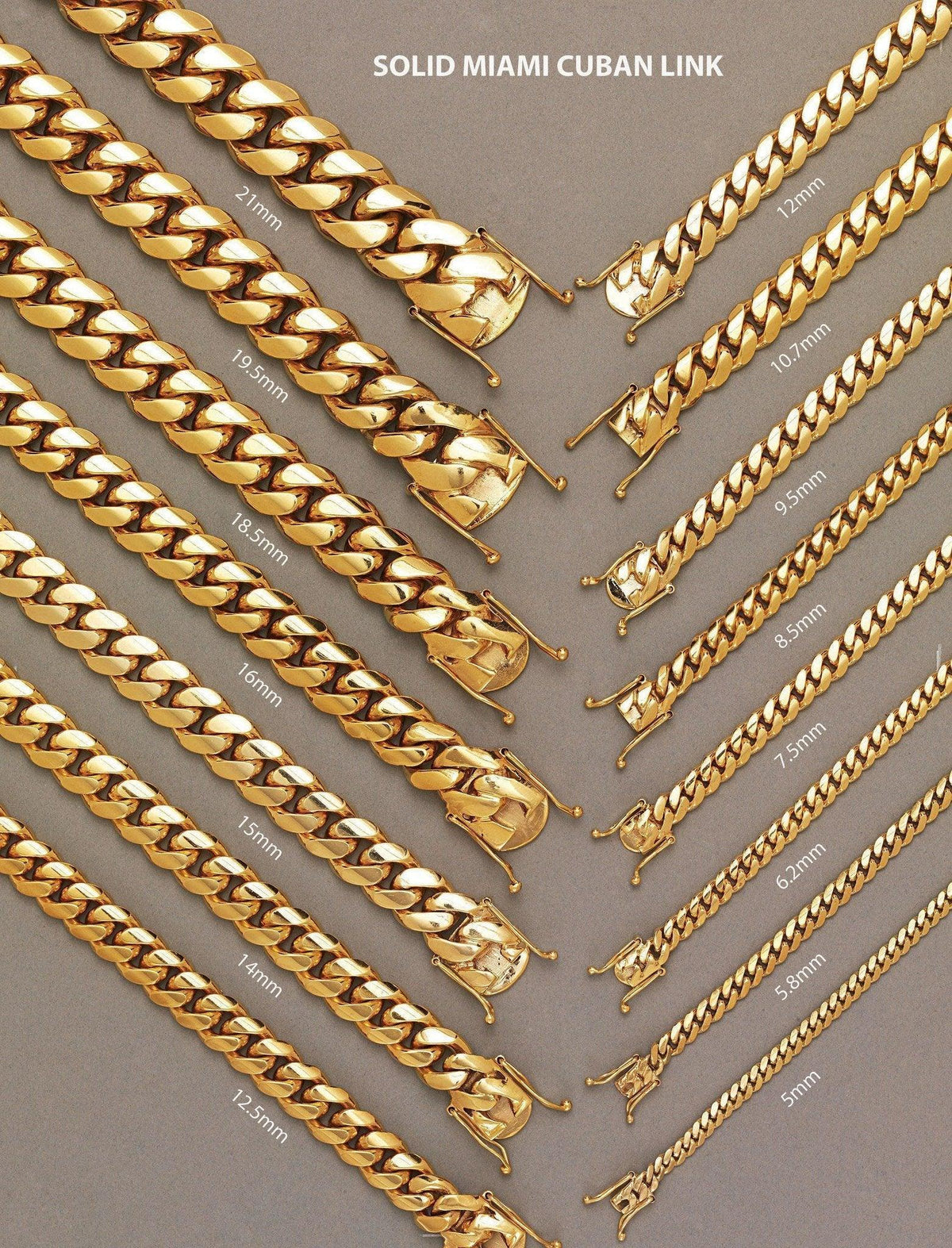 10K Solid Gold Cuban Links 16"-30" image 2