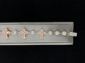 Fully Flooded Rose Gold Cross Bracelet image 0