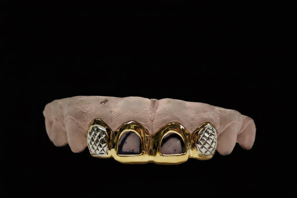 10k Gold 2 Sunshine Cuts with White Gold and 2 Open Face image 0