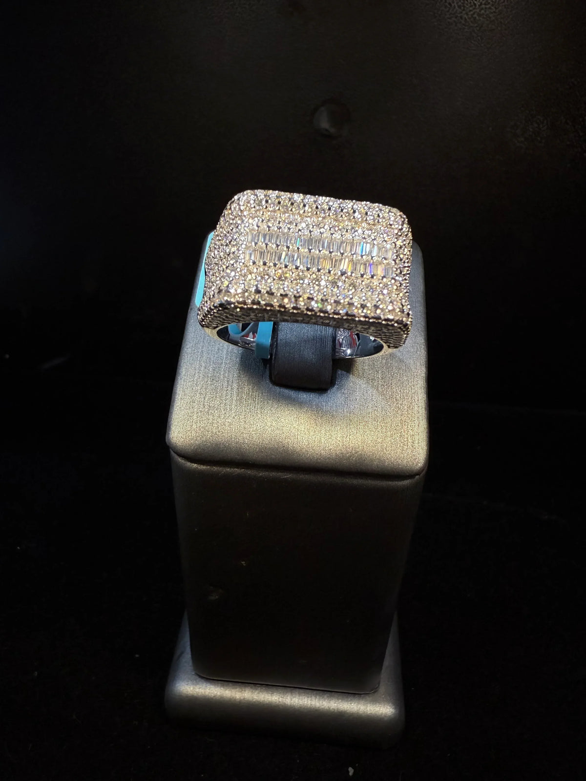 Fully Flooded Square Baguette & Pavé Statement Ring. image 1
