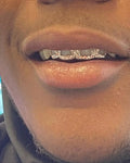4 Silver Teeth: Open Face With Diamond Cutz On Trim image 1