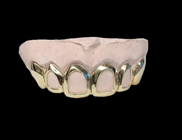 10K Gold 4 Open-Face & 2 Plain Solid Deep-cut Permit  image 0