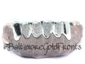 6 Silver Teeth: 4 Diamond Dust w/ 2 Solid Plain Silver image 0