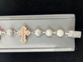Fully Flooded Rose Gold Cross Bracelet image 2