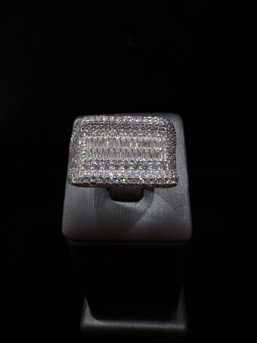 Fully Flooded Square Baguette & Pavé Statement Ring. image 0