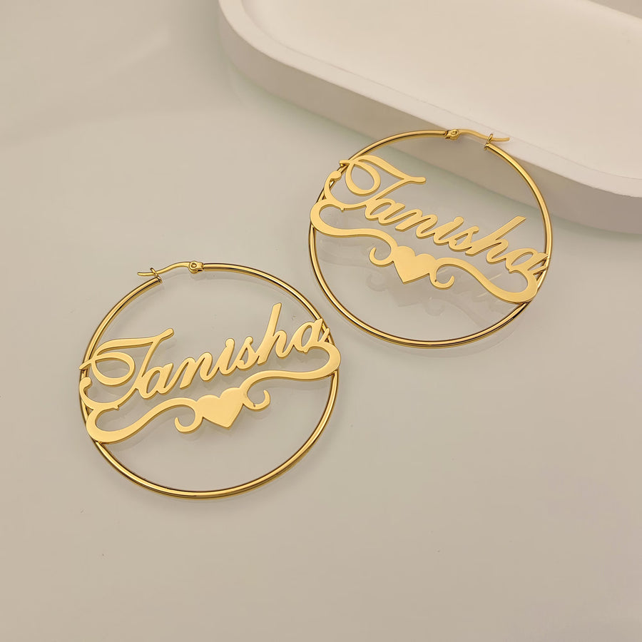 10K Gold Name Earrings image 0