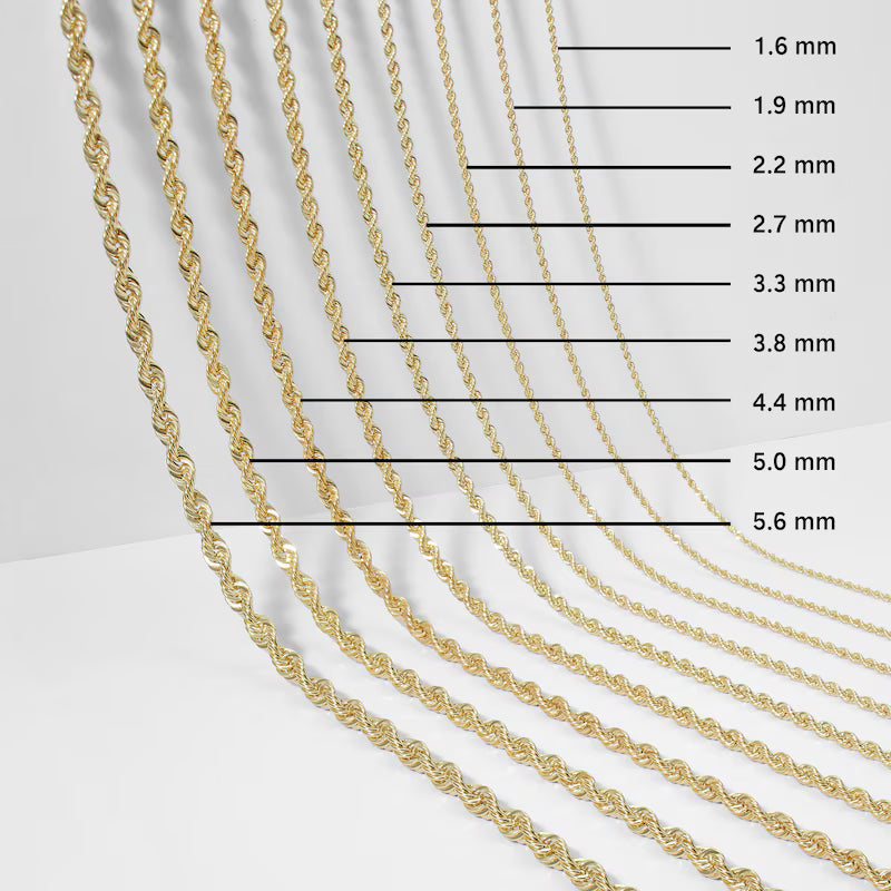 10K Gold Solid Rope Chain image 1