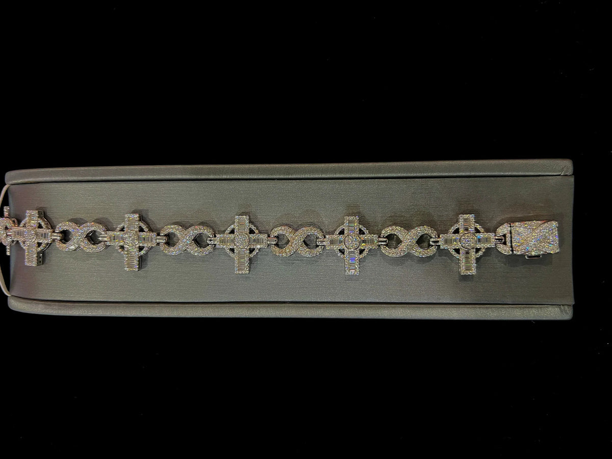 Fully Flooded Celtic Cross And Infinity Link Bracelet image 0