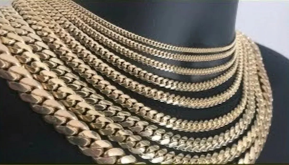 Hollow 10K Gold Cuban Links image 1