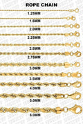 10 Karat Yellow Hollow Gold Rope Chain image 4